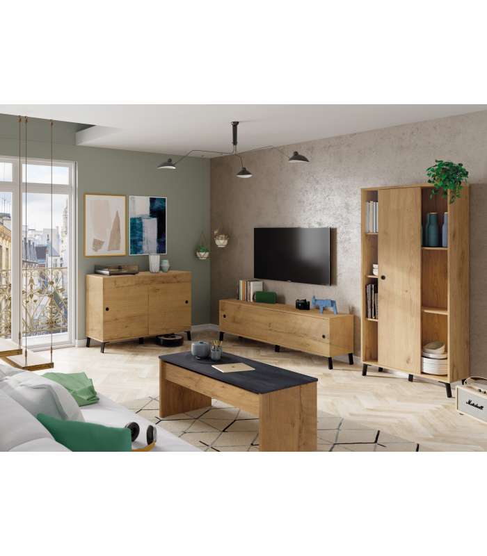 Aparador Kamet con puertas correderas de diseño elegante