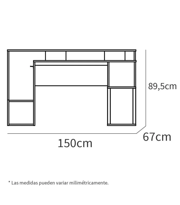Ptarch Turin oak and white office table. -