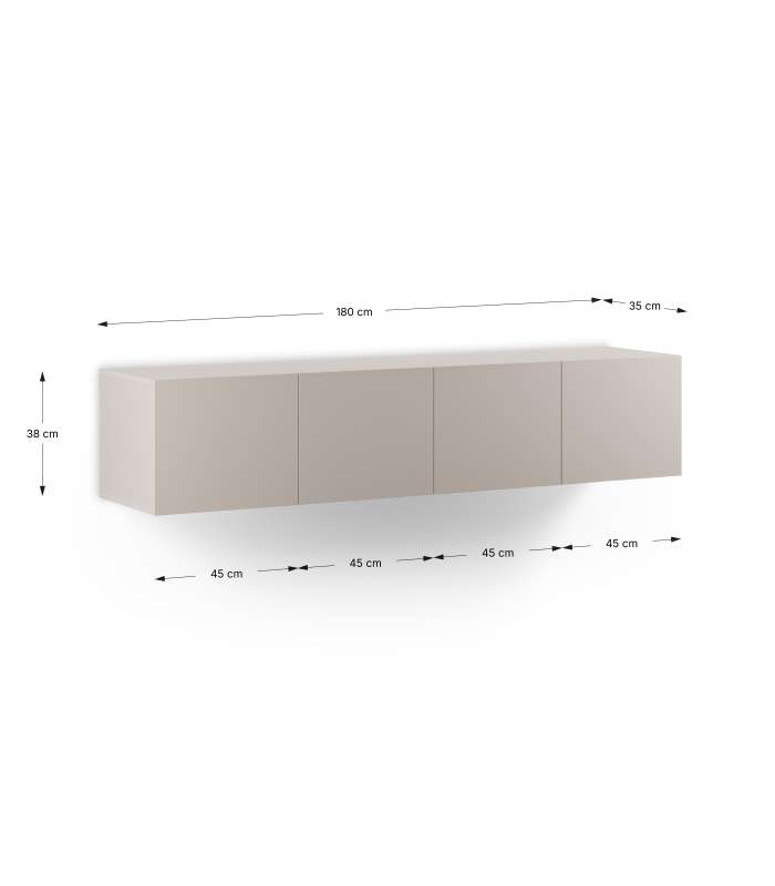 Mkric MUEBLE TV MONTE 1 PTA CORR/2C 160 CM GRIS