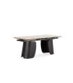 cópia da mesa de jantar extensível Md-Boris terminou cinza escuro/preto, 150/200cm (largura) 76cm (altura) 85cm (back).