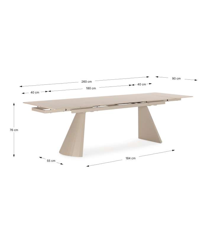 Mesa extensível moderna para uma sala de jantar elegante e funcional