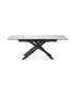 Mesa extensible Darío blanca y negra, 160/200 cm