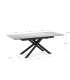 Mesa extensible Darío blanca y negra, 160/200 cm