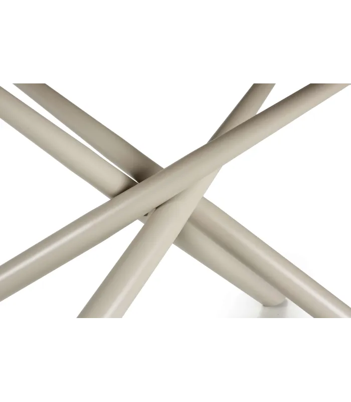 Mesa comedor Hector crema, 180x90x76 cm, moderna y elegante.