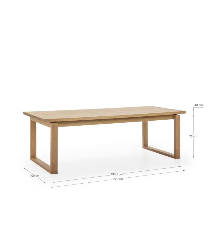Mesa para comedor extensible Md-Dimitri acabado roble.
