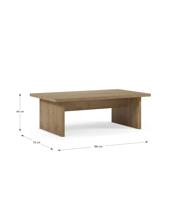 Mesa para comedor extensible Md-Dimitri acabado roble.