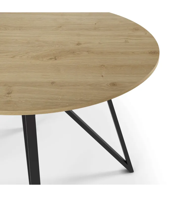 Mesa redonda fija Md-Saúl roble Cádiz 120cm