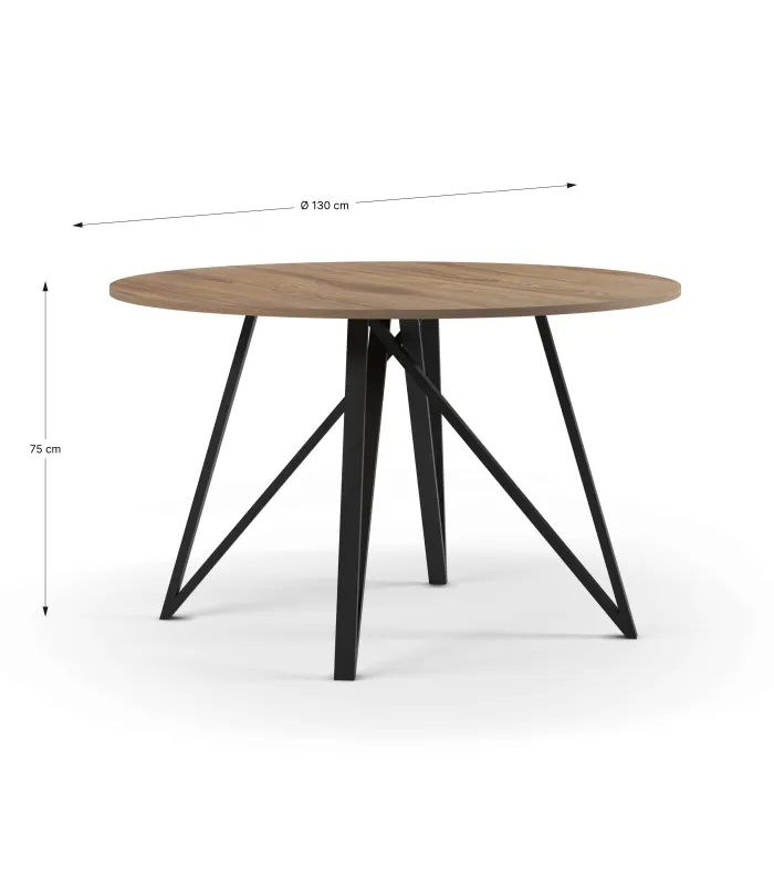Mesa para comedor extensible Md-Dimitri acabado roble.