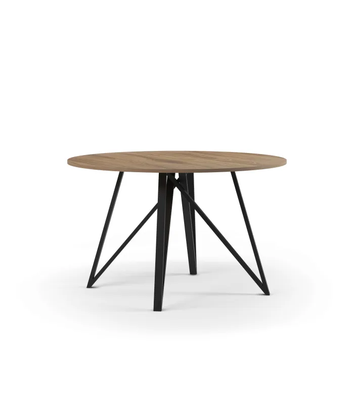 Mesa redonda fija Md-Victor roble-ud, 130 cm