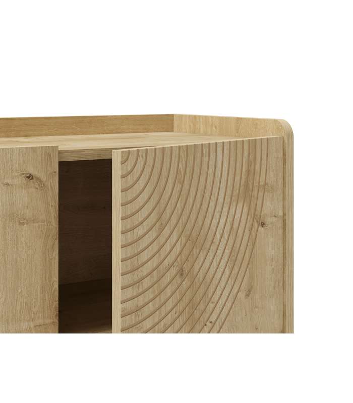 Mueble aparador modelo Doric 3 puertas 3 cajones interiores acabado blanco.