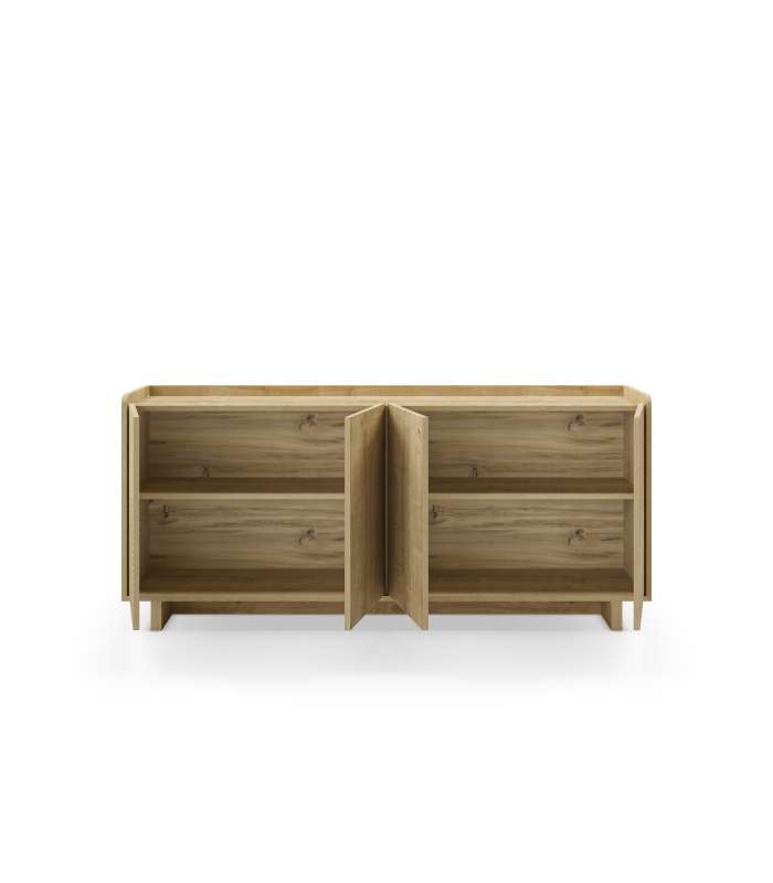 Mueble aparador modelo Doric 3 puertas 3 cajones interiores acabado blanco.