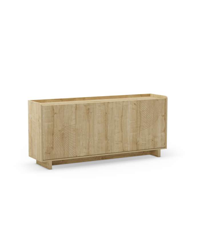 Mueble aparador modelo Doric 3 puertas 3 cajones interiores acabado blanco.