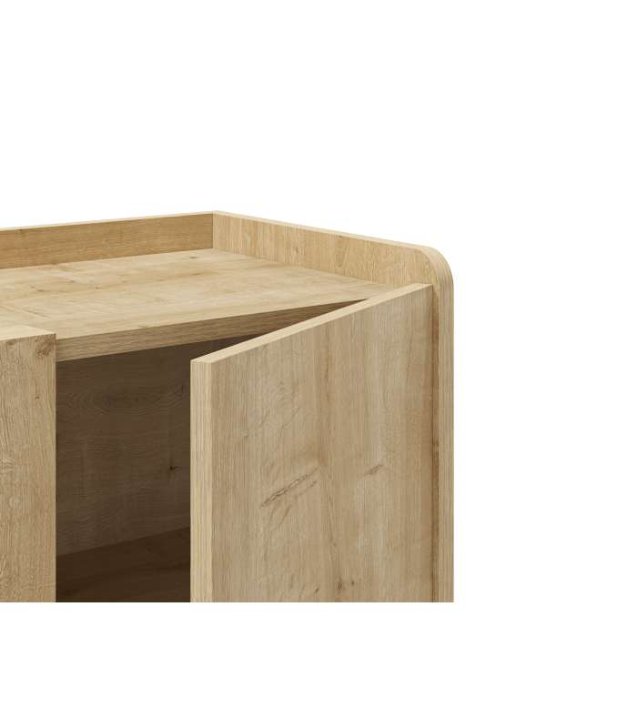 Shoe rack 2 doors silk-screen printed Bamboo graphite finish