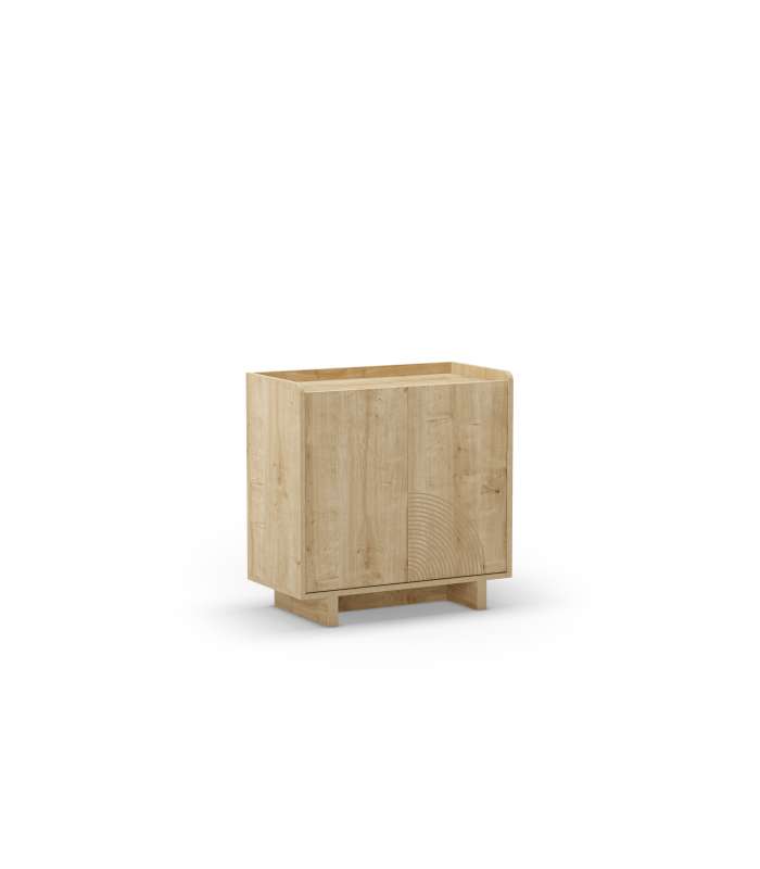 Shoe rack 2 doors silk-screen printed Bamboo graphite finish