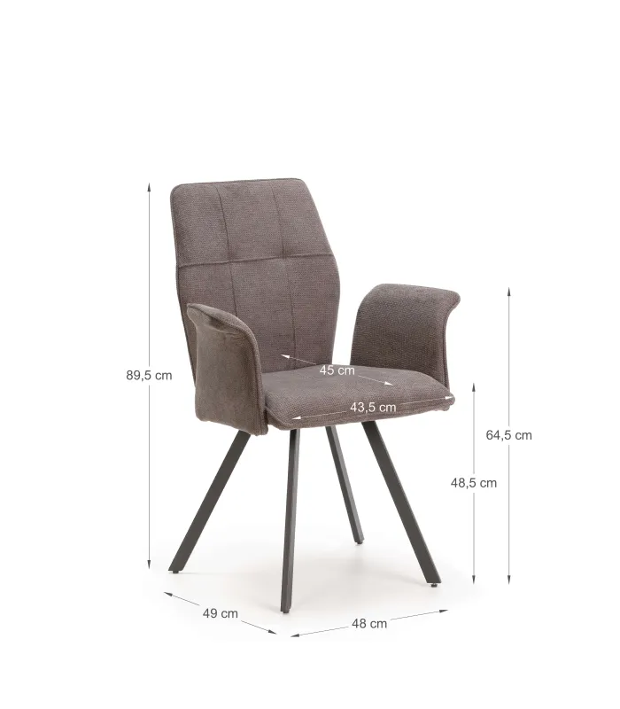 Pack de 2 sillones Unai gris oscuro, diseño moderno
