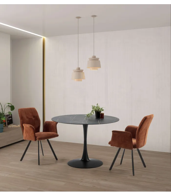 Pack de 2 sillones Unai, elegante tapizado marrón