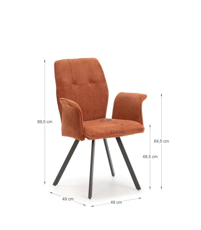 Pack de 2 sillones Unai, elegante tapizado marrón