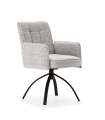 Pack de 2 sillones giratorios modelo Noah tapizado textil gris, 85cm(alto) 56cm(ancho) 63cm(largo)