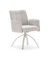 Pack de 2 sillones giratorios modelo Noah tapizado textil beige, 85cm(alto) 56cm(ancho) 63cm(largo)