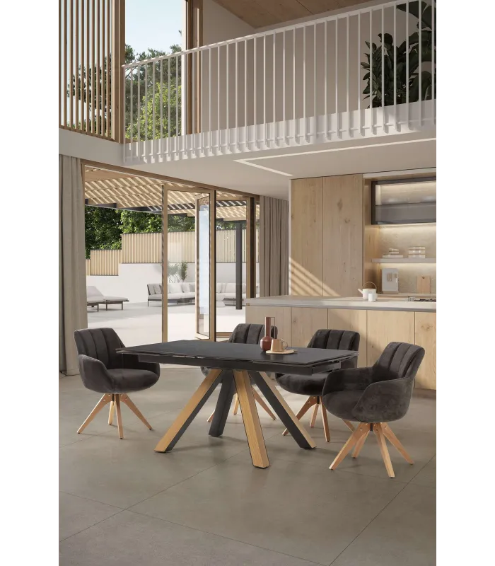 Pack de 2 sillones giratorios Jan, gris antracita