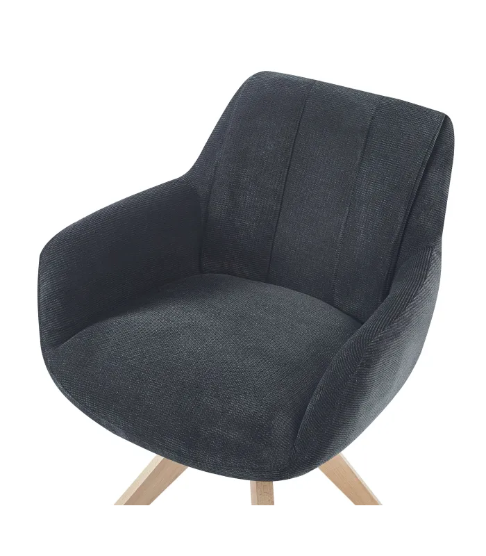 Pack de 2 sillones giratorios Jan, gris antracita