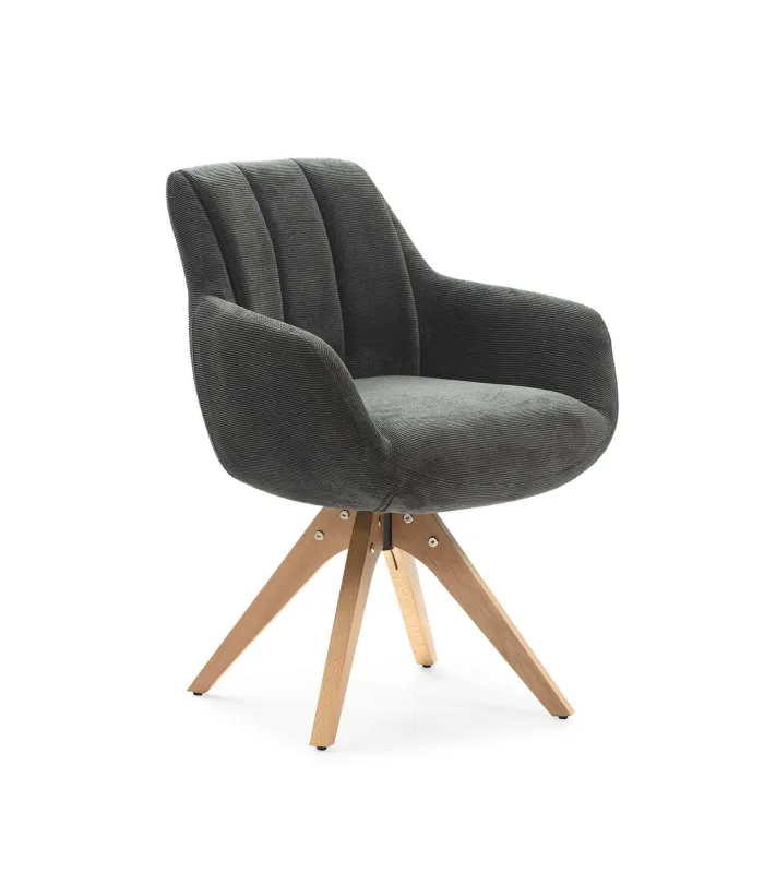Pack de 2 sillones giratorios Jan, gris antracita