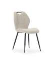 Pack de 4 sillas md-Omar tapizado textil beige/negro, 86cm(alto) 48cm(ancho) 58cm(largo)