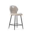 Pack de 2 taburetes modelo Omar tapizado en textil beige, 96cm(alto) 48cm(ancho) 51cm (largo)