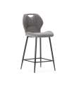 Pack de 2 taburetes modelo Omar tapizado en textil gris antracita, 96cm(alto) 48cm(ancho) 51cm (largo)