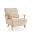 Sillón modelo Joan tapizado textil beige, 84cm(alto) 70cm(ancho) 83cm(largo)