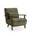 Sillón modelo Joan tapizado textil verde, 84cm(alto) 70cm(ancho) 83cm(largo)