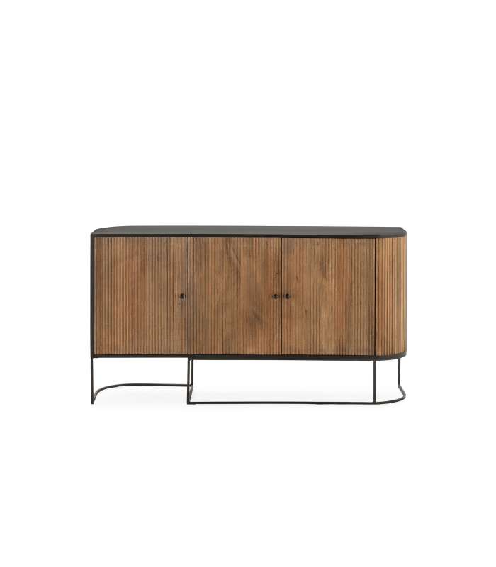 Mueble aparador modelo Doric 3 puertas 3 cajones interiores acabado blanco.