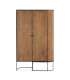 Shoe rack 2 doors silk-screen printed Bamboo graphite finish