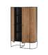 Shoe rack 2 doors silk-screen printed Bamboo graphite finish