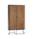 Shoe rack 2 doors silk-screen printed Bamboo graphite finish