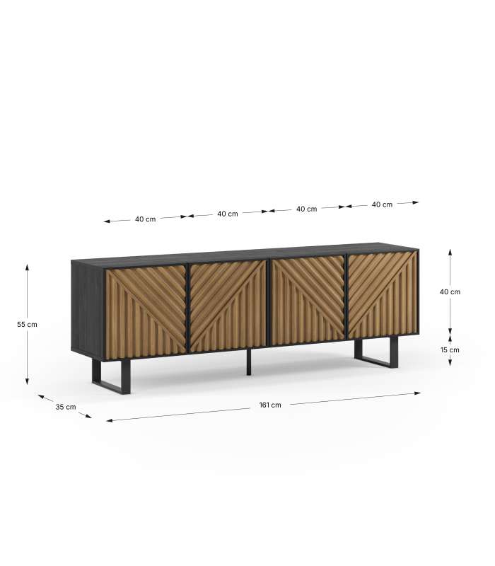 Mkric MUEBLE TV MONTE 1 PTA CORR/2C 160 CM GRIS