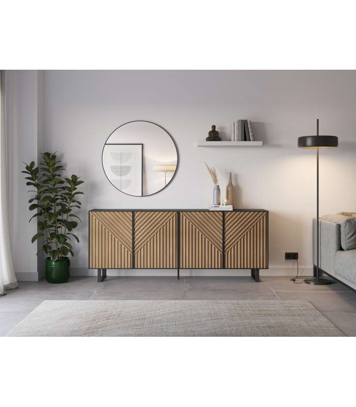 Mkric MUEBLE TV MONTE 1 PTA CORR/2C 160 CM GRIS