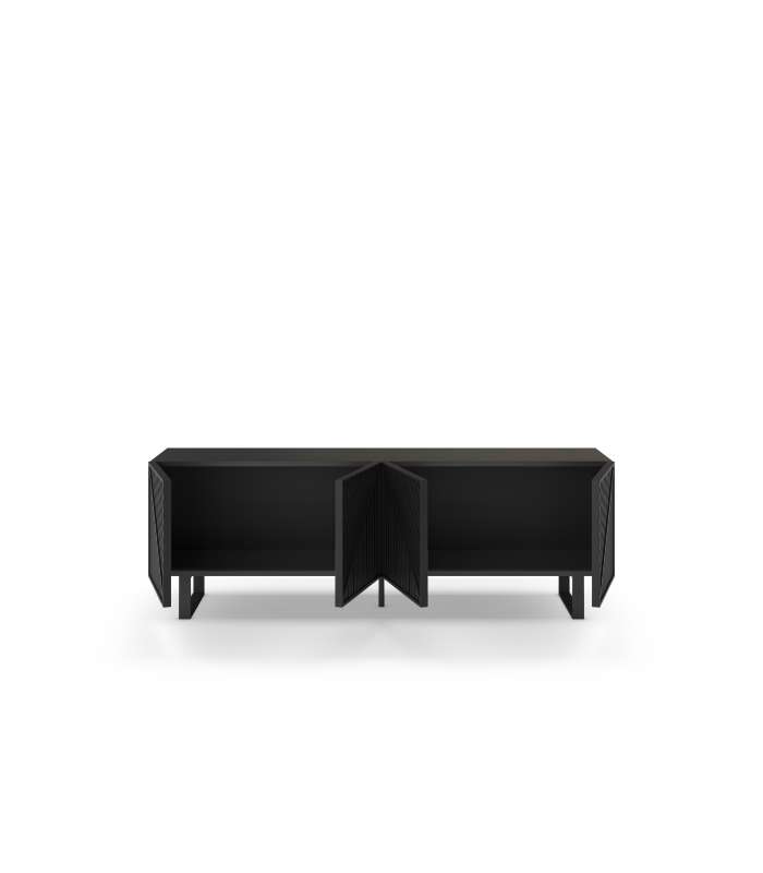 Mueble aparador modelo Doric 3 puertas 3 cajones interiores acabado blanco.
