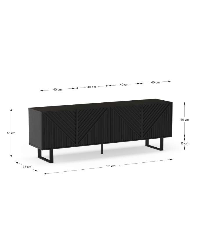 Mueble aparador modelo Doric 3 puertas 3 cajones interiores acabado blanco.