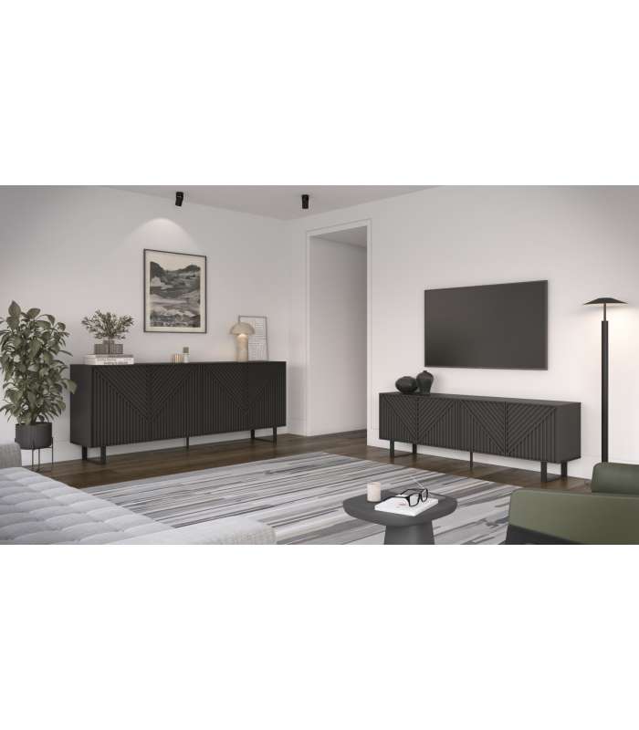 Mkric MUEBLE TV MONTE 1 PTA CORR/2C 160 CM GRIS