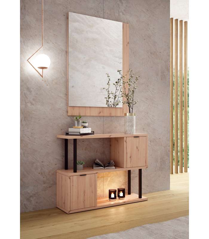 Buy Mueble consola Luz con cajón y espejo en