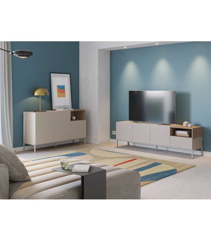 Mkric MUEBLE TV MONTE 1 PTA CORR/2C 160 CM GRIS