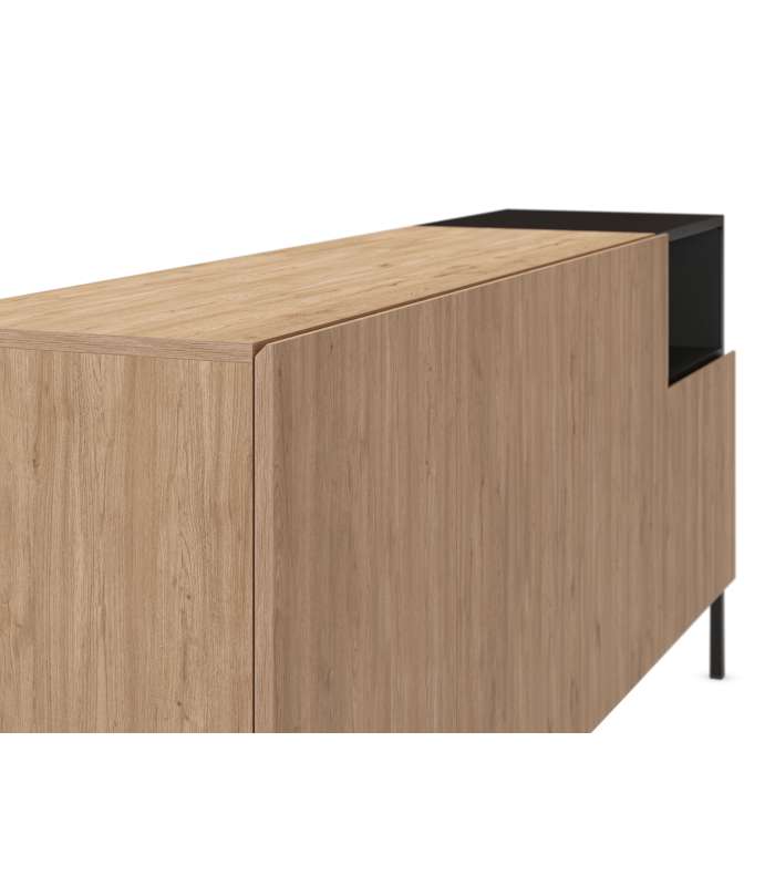 Mueble aparador modelo Doric 3 puertas 3 cajones interiores acabado blanco.
