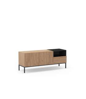 Mueble aparador modelo Doric 3 puertas 3 cajones interiores acabado blanco.
