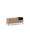 Mueble televisión md-Roque 2 puertas 1 cajón 1 hueco acabado roble sepet/negro, 140cm(ancho) 55cm(alto) 42cm(largo)