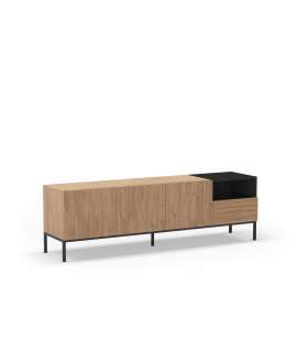 Mueble aparador modelo Doric 3 puertas 3 cajones interiores acabado blanco.