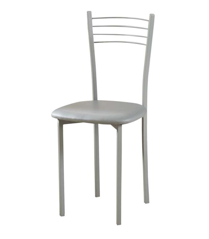 Pack de 4 sillas Md-Gabia tapizadas en tejido PU blanco.