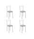 Pack de 4 sillas Md-Gabia tapizadas en tejido PU blanco.