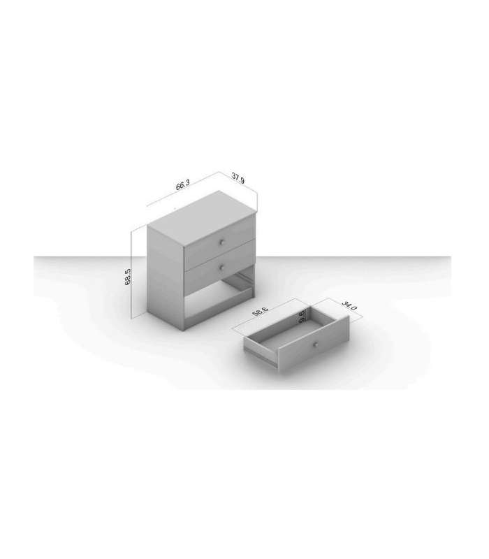 MD BLOCK Comoda 4 white drawers - Comodas and