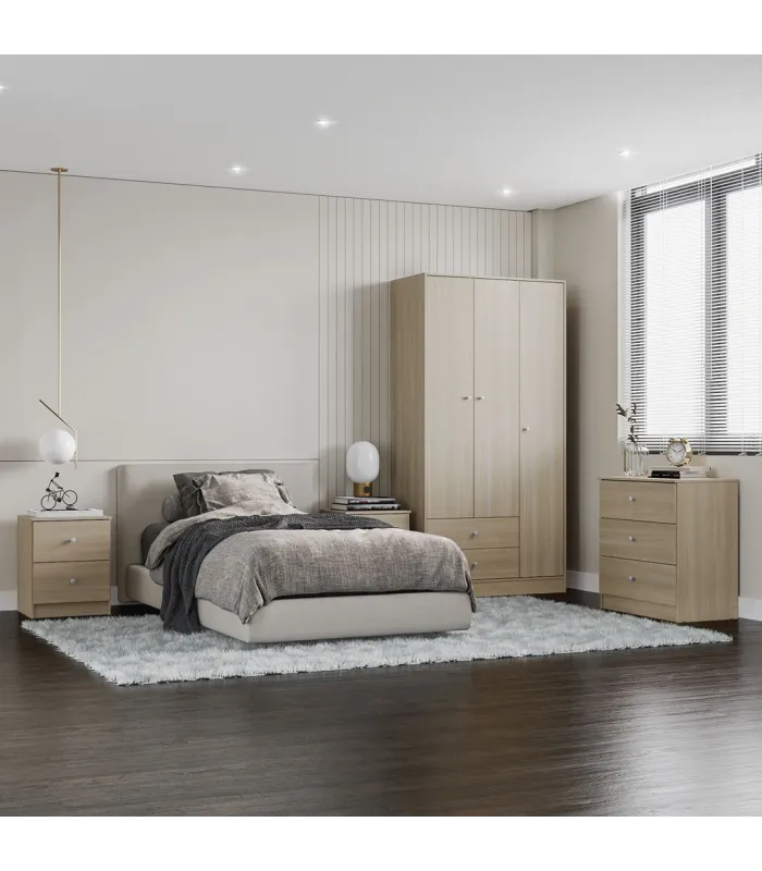 Frs Bedside Table 2 oak or white drawers -